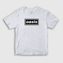 Presmono Unisex Çocuk Beyaz Logo Oasis T-Shirt