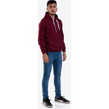 Raf Coll Unisex Bordo Kapüşonlu Cepli Sweatshirt