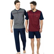 Pierre Cardin 5452 Erkek Penye 3'lü  Pijama Takım 21Y