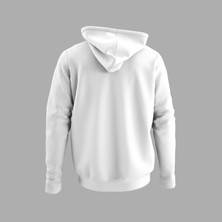 Raf Coll Unisex Beyaz Kapüşonlu Sweatshirt Arslan Dijital Baskılı