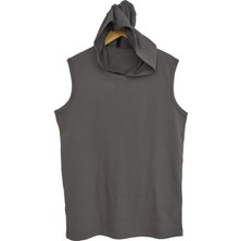 Raf Coll Unisex Basic Kapşonlu Kolsuz Füme T-shirt