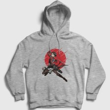 Presmono Unisex Gri Levi Anime Attack On Titan Kapüşonlu Sweatshirt