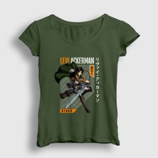 Presmono Kadın Haki Levi Fan Anime Attack On Titan T-Shirt