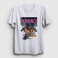 Presmono Unisex Beyaz Manga Anime Berserk T-Shirt