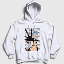 Presmono Unisex Beyaz Cero Grimmjow Anime Bleach Kapüşonlu Sweatshirt
