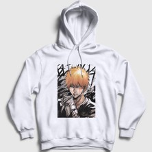 Presmono Unisex Beyaz Ichigo Anime Bleach Kapüşonlu Sweatshirt