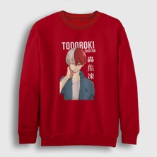 Presmono Unisex Kırmızı Shotou Anime Boku No Hero Academia Sweatshirt