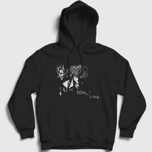 Presmono Unisex Siyah Kira Anime Death Note Kapüşonlu Sweatshirt