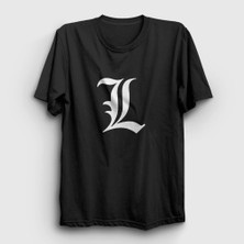 Presmono Unisex Siyah Logo L Anime Death Note T-Shirt