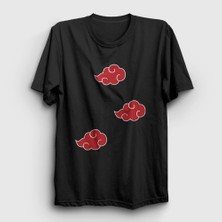 Presmono Unisex Siyah Akatsuki Anime Naruto T-Shirt