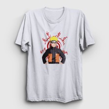 Presmono Unisex Beyaz Fuinjutsu Anime Naruto T-Shirt