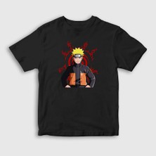 Presmono Unisex Çocuk Siyah Fuinjutsu Anime Naruto T-Shirt