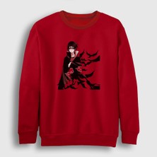 Presmono Unisex Kırmızı Itachi Genjutsu Anime Naruto Sweatshirt