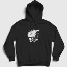 Presmono Unisex Siyah Kakashi Anime Naruto Kapüşonlu Sweatshirt
