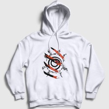 Presmono Unisex Beyaz Kyuubi Anime Naruto Kapüşonlu Sweatshirt
