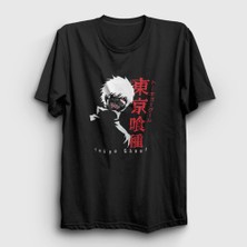 Presmono Unisex Siyah Anime Tokyo Ghoul T-Shirt