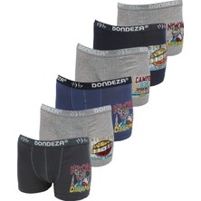 Dondeza Erkek Çocuk Pamuklu Baskılı 6'lı Boxer