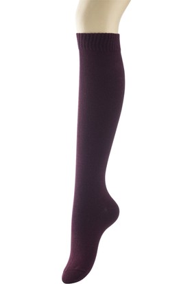 Moyra Kadın Düz Pamuklu Dizaltı Çorap