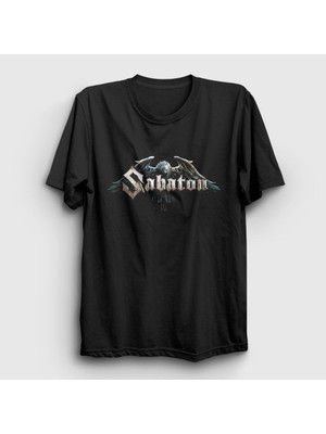 Presmono Unisex Siyah Eagle Sabaton T-Shirt