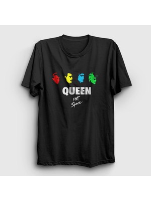 Presmono Unisex Siyah Hot Space Queen T-Shirt
