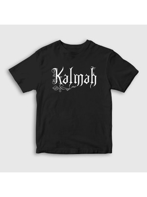 Presmono Unisex Çocuk Siyah Logo Kalmah T-Shirt