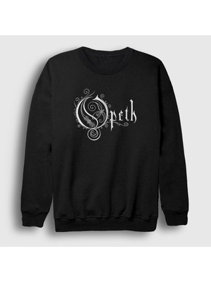 Presmono Unisex Siyah Logo Opeth Sweatshirt