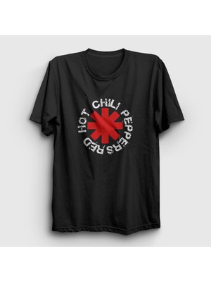 Presmono Unisex Siyah Logo V2 Red Hot Chili Peppers T-Shirt