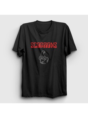 Presmono Unisex Siyah Logo V2 Scorpions T-Shirt