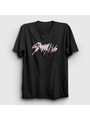 Presmono Unisex Siyah Logo V2 Stray Kids T-Shirt
