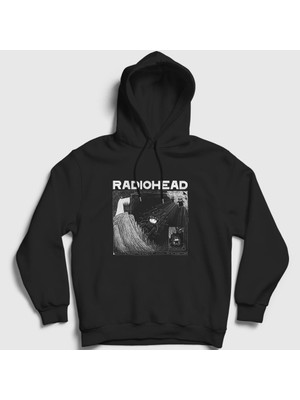 Presmono Unisex Siyah Motion Radiohead Kapüşonlu Sweatshirt