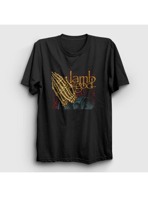 Presmono Unisex Siyah Pray Lamb Of God T-Shirt