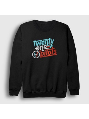 Presmono Unisex Siyah Retro Twenty One Pilots Sweatshirt