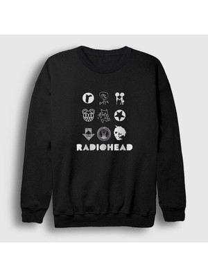 Presmono Unisex Siyah Symbols Radiohead Sweatshirt