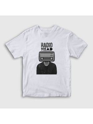Presmono Unisex Çocuk Beyaz Radio Radiohead T-Shirt