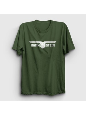 Presmono Unisex Haki Wings Rammstein T-Shirt
