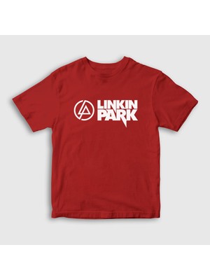 Presmono Unisex Çocuk Kırmızı Logo V2 Linkin Park T-Shirt