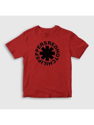 Presmono Unisex Çocuk Kırmızı Logo V3 Red Hot Chili Peppers T-Shirt