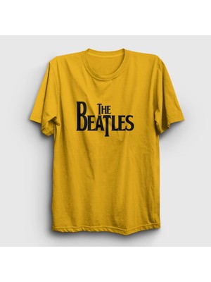 Presmono Unisex Sarı Logo The Beatles T-Shirt