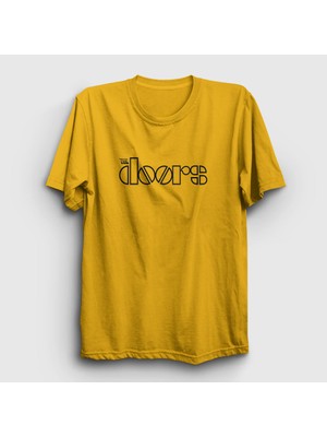 Presmono Unisex Sarı Logo The Doors T-Shirt