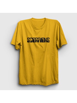 Presmono Unisex Sarı Scorpions T-Shirt
