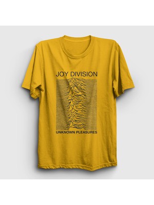 Presmono Unisex Sarı Unknown Pleasures Joy Division T-Shirt