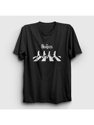 Presmono Unisex Siyah Abbey Road The Beatles T-Shirt