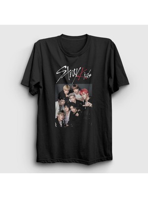 Presmono Unisex Siyah Band Stray Kids T-Shirt