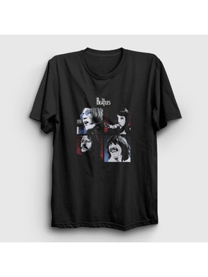 Presmono Unisex Siyah Band The Beatles T-Shirt