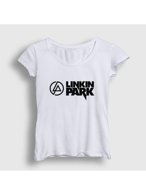 Presmono Kadın Beyaz Logo V2 Linkin Park T-Shirt