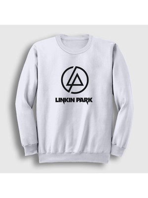 Presmono Unisex Beyaz Logo Linkin Park Sweatshirt