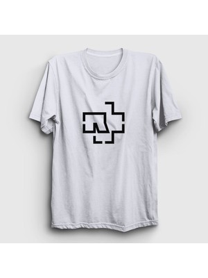 Presmono Unisex Beyaz Logo Rammstein T-Shirt