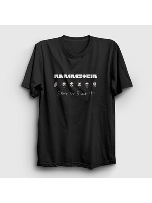 Presmono Unisex Siyah Band Rammstein T-Shirt
