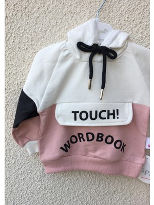 Bebedonat "touch! Wordbook" Yazılı Kapşonlu Kız Elbise Takımı