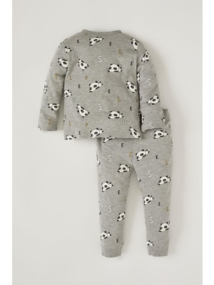 Defacto Erkek Bebek Sevimli Panda Baskılı Pijama Takımı T8219A221SP